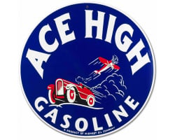 Ace High Gas Metal Sign - 14" Round