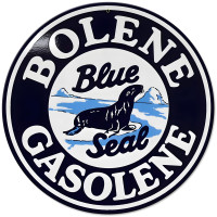 Bolene Blue Seal Gas Metal Sign - 14" Round
