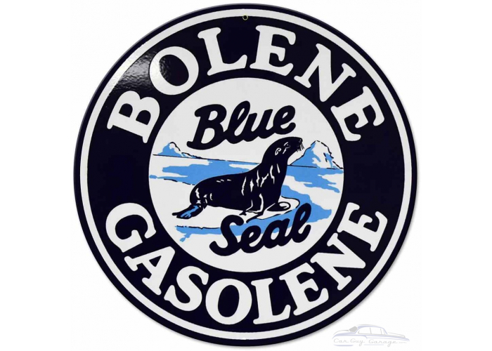 Bolene Blue Seal Gas Metal Sign - 14" Round