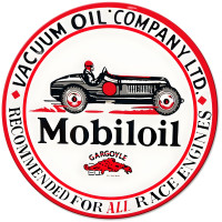 Mobiloil Metal Sign - 14" Round