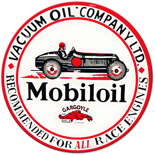 Mobiloil Metal Sign - 14" Round