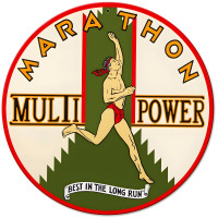 Marathon Multi Metal Sign - 14" Round