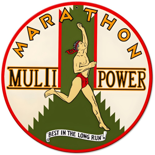 Marathon Multi Metal Sign - 14" Round