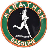 Marathon Green Metal Sign - 14" Round