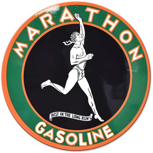 Marathon Green Metal Sign - 14" Round