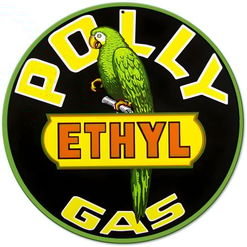 Polly Ethyl Gas Metal Sign - 14" Round