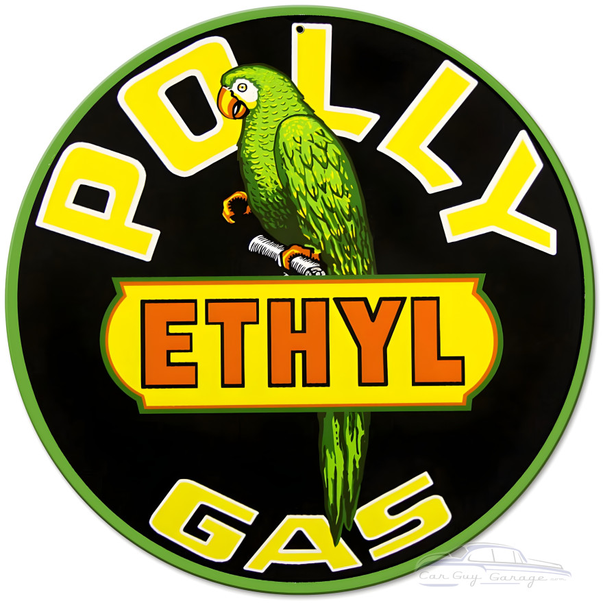 Polly Ethyl Gas Metal Sign - 14" Round