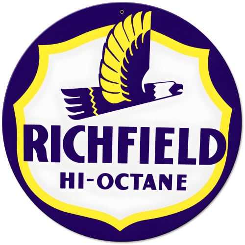 Richfield Hi Octane Metal Sign - 14" Round
