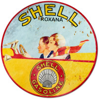 Shell Roxana Metal Sign - 14" Round