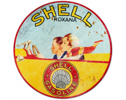 Shell Roxana Metal Sign - 14" Round