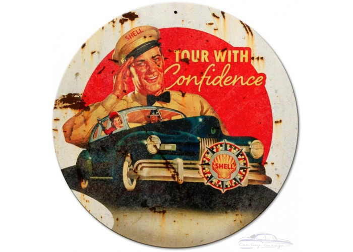 Shell Tour Metal Sign - 14" Round