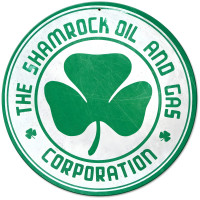 Shamrock Oil and Gas Metal Sign - 14" Round