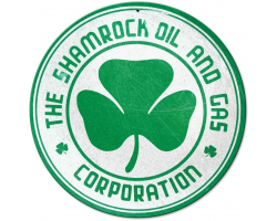 Shamrock Oil and Gas Metal Sign - 14" Round