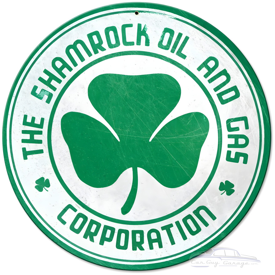 Shamrock Oil and Gas Metal Sign - 14" Round