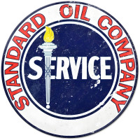 Standard Oil Service Round Metal Sign - 14" Round