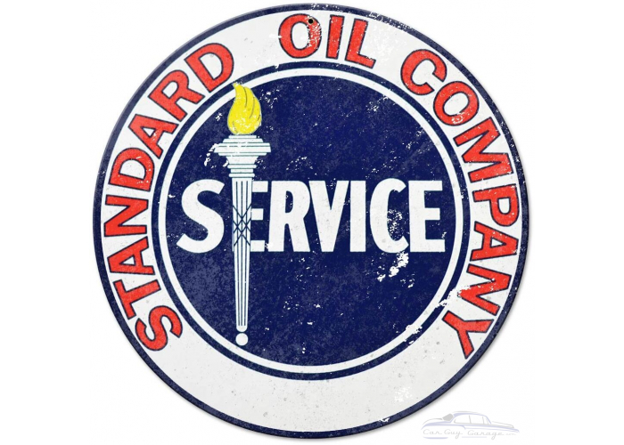 Standard Oil Service Round Metal Sign - 14" Round