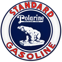 Standard Gas Polarine Round Metal Sign - 14" Round