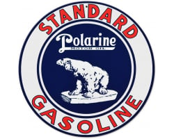 Standard Gas Polarine Round Metal Sign - 14" Round