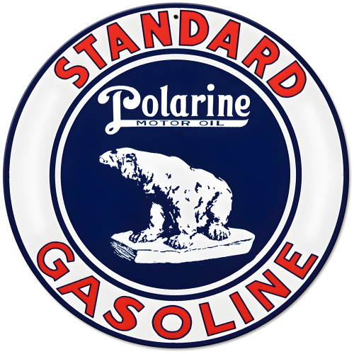 Standard Gas Polarine Round Metal Sign - 14" Round