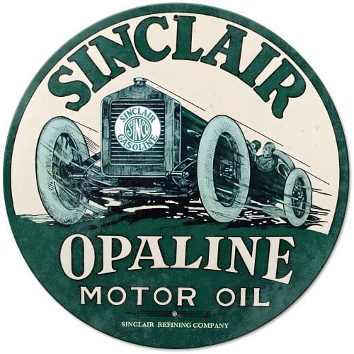 Sinclair Opaline Round Metal Sign - 14" Round