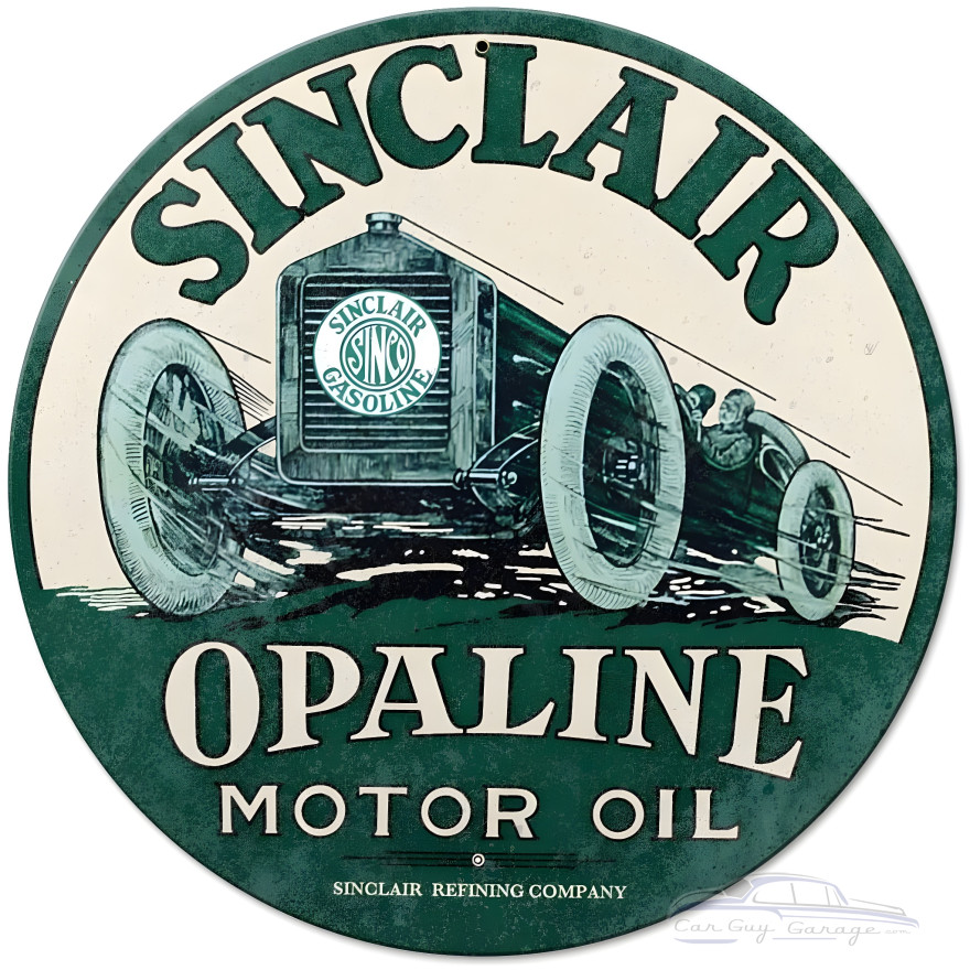Sinclair Opaline Round Metal Sign - 14" Round