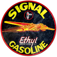 Signal Gas Round Metal Sign - 14" Round
