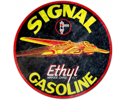 Signal Gas Round Metal Sign - 14" Round