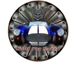 Built for Speed Round Metal Sign - 14" Round