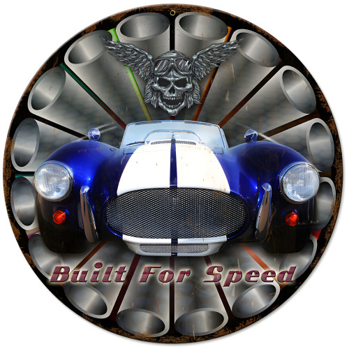 Built for Speed Round Metal Sign - 14" Round