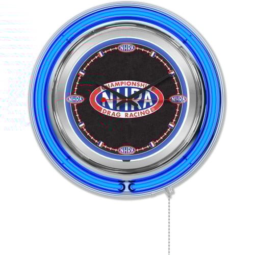 NHRA Drag Racing Blue Neon Clock - 15"