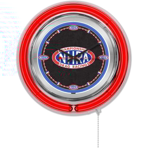 NHRA Drag Racing Red Neon Clock - 15"