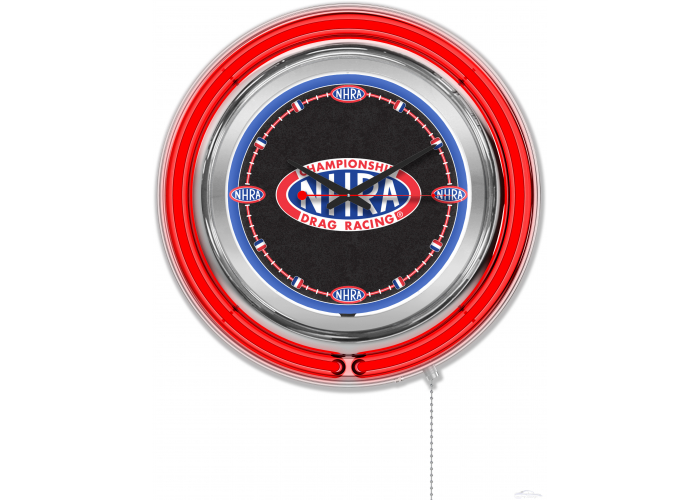 NHRA Drag Racing Red Neon Clock - 15"