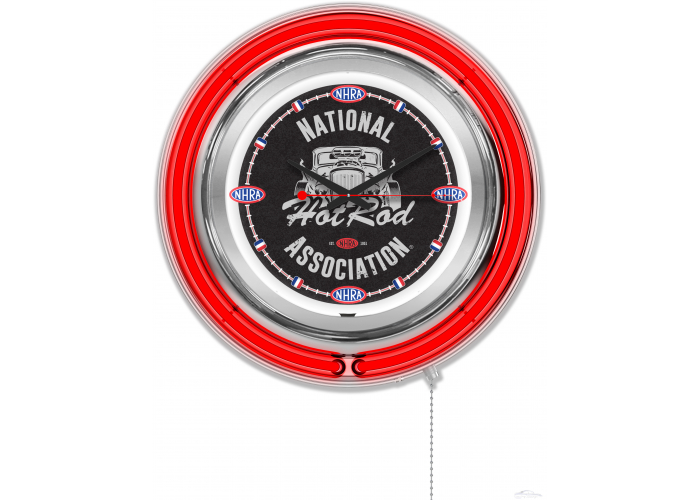NHRA Drag Racing Hot Rod Red Neon Clock - 15"