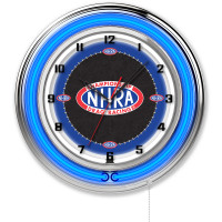 NHRA Drag Racing Blue Neon Clock - 19"
