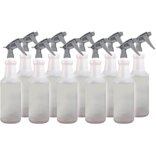 Pack of 10 Spray Bottles 32oz with Chemical Resistant Sprayers