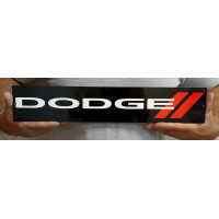 Dodge Red Double Slash Logo Steel Wall Sign, 35 x 6.5 in