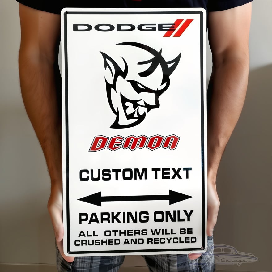Personalized Dodge Demon Parking Only Steel Sign 20x12