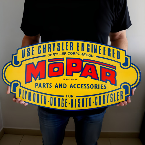 MOPAR Metal Sign - Die Cut Parts and Accessories 40in
