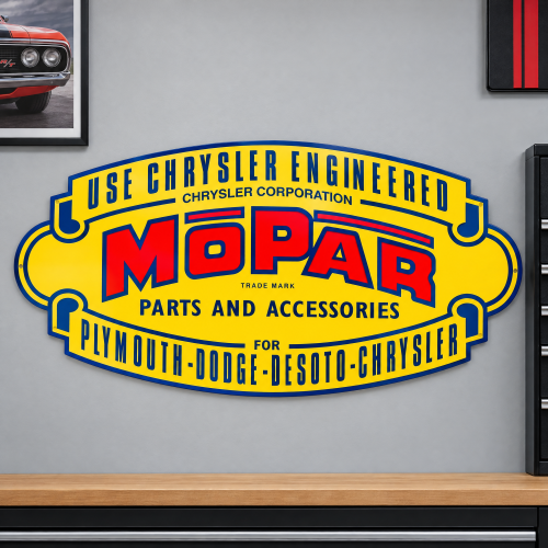 MOPAR Metal Sign - Die Cut Parts and Accessories 40in
