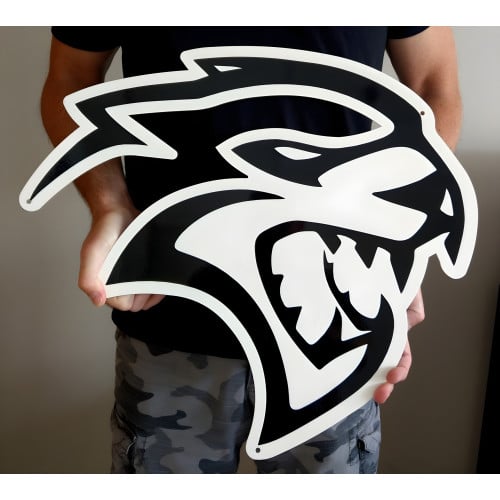 Dodge Hellcat Cutout Black Steel Sign