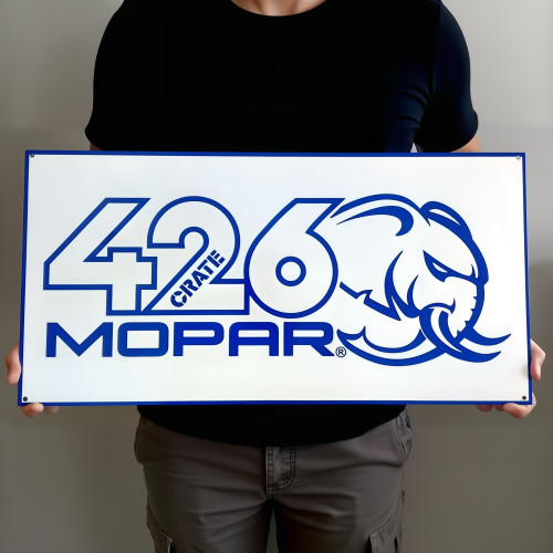 Mopar Hellephant 426 Crate Metal Sign - 40x20 Heavy Gauge Steel