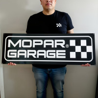 Mopar Garage Metal Sign - 14-Gauge Steel Checkered Flag
