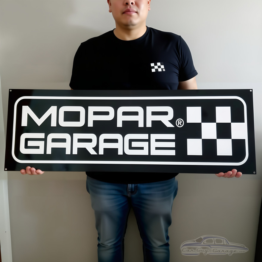 Mopar Garage Metal Sign - 14-Gauge Steel Checkered Flag