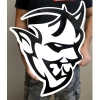 Dodge Demon Head Cutout Black Steel Sign 29.5 x 28.6 in