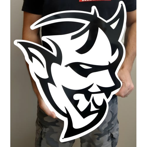 Dodge Demon Cutout Black Steel Sign