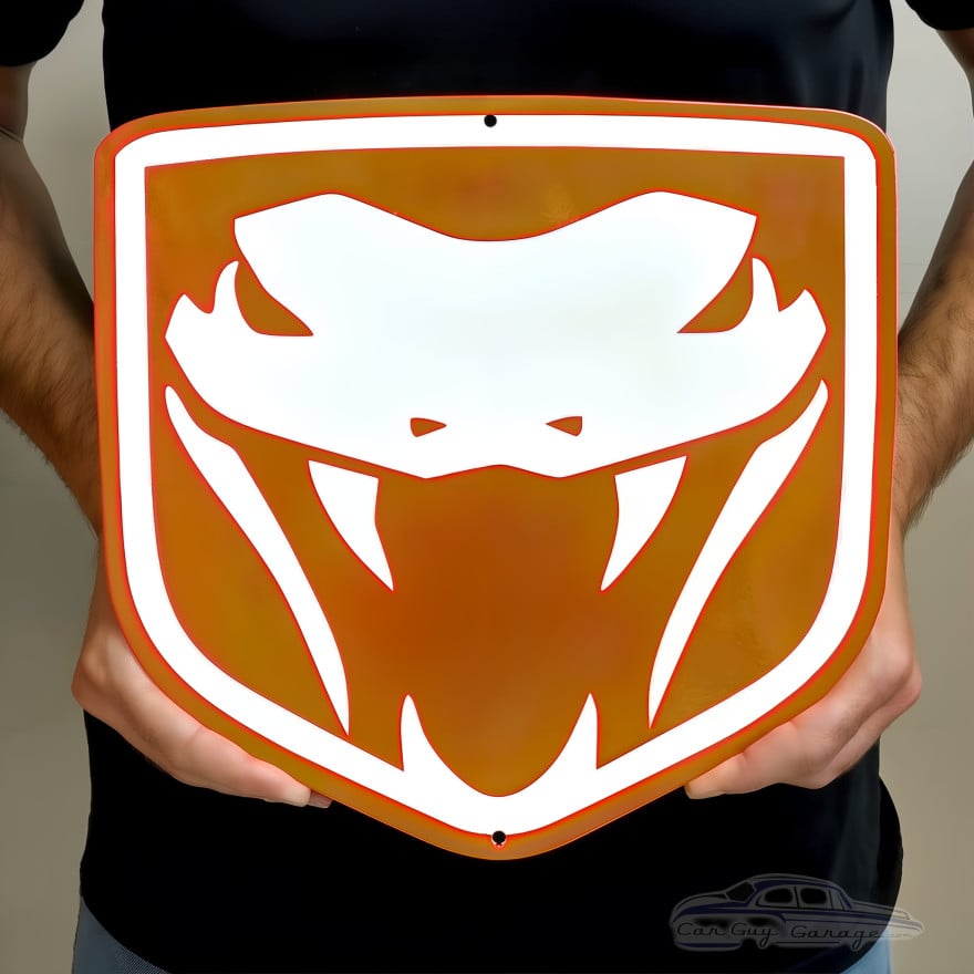 Dodge Viper Sign Fangs Shield 30 x 28.5 Steel Wall Art