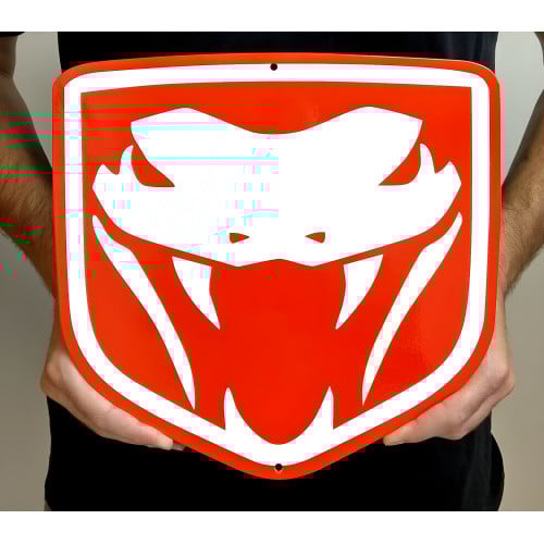 Dodge Viper Fangs (Red) Steel Sign