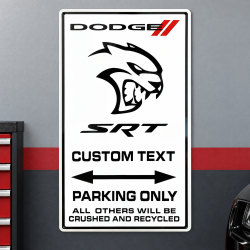 Personalized Dodge Hellcat Parking Sign - 20x12 Steel