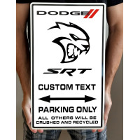 Personalized Dodge SRT Hellcat Parking Only Metal Sign, 20x12 Steel