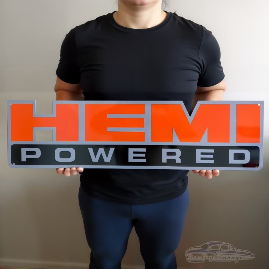 HEMI Powered Mopar Metal Sign 40 x 11 Steel Garage Decor